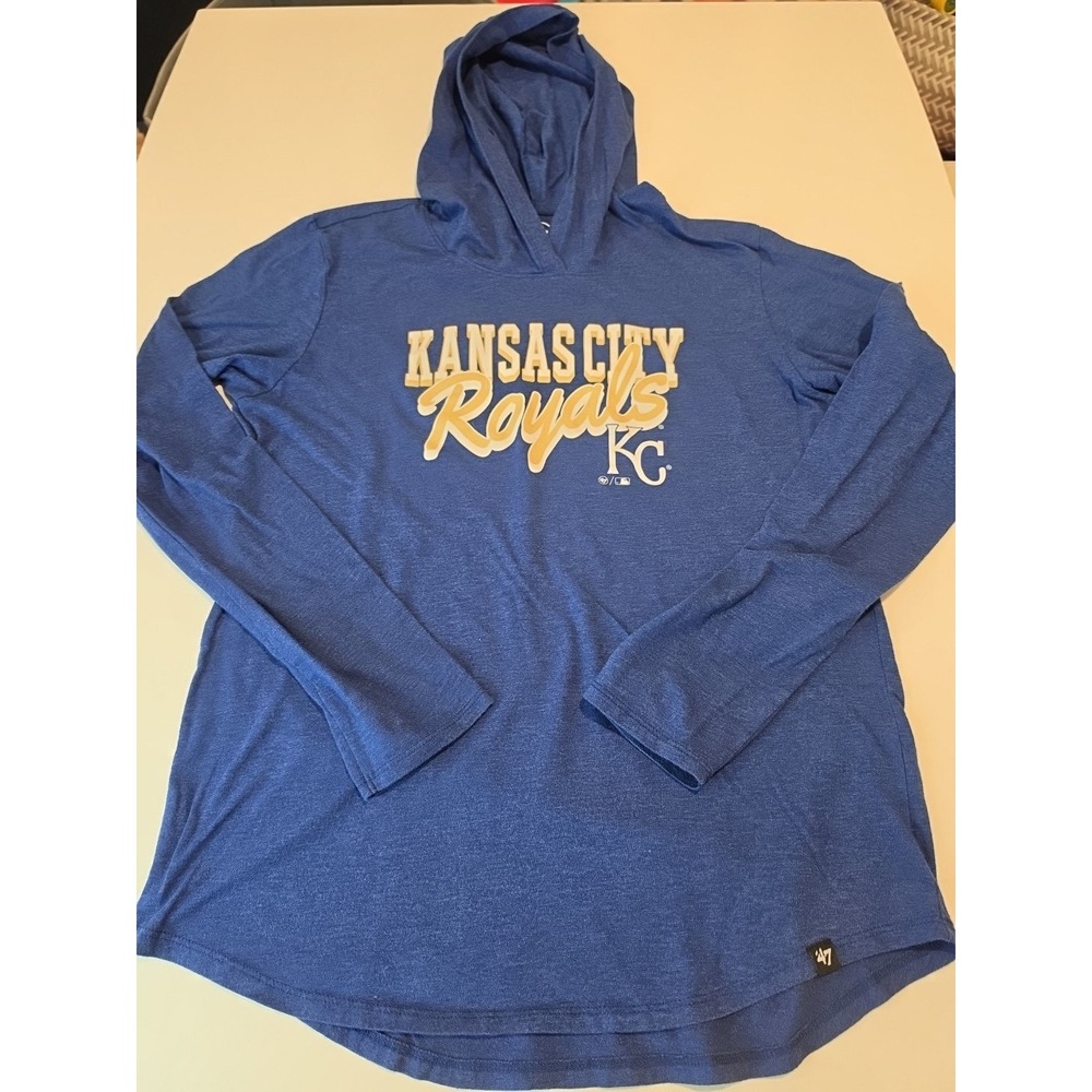 Kansas Coty Royals 47 Womens Long Sleeve Hooded Shirt Size L